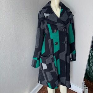 Diane Von Furstenberg Gene Kelly wool & silk dress coat size small